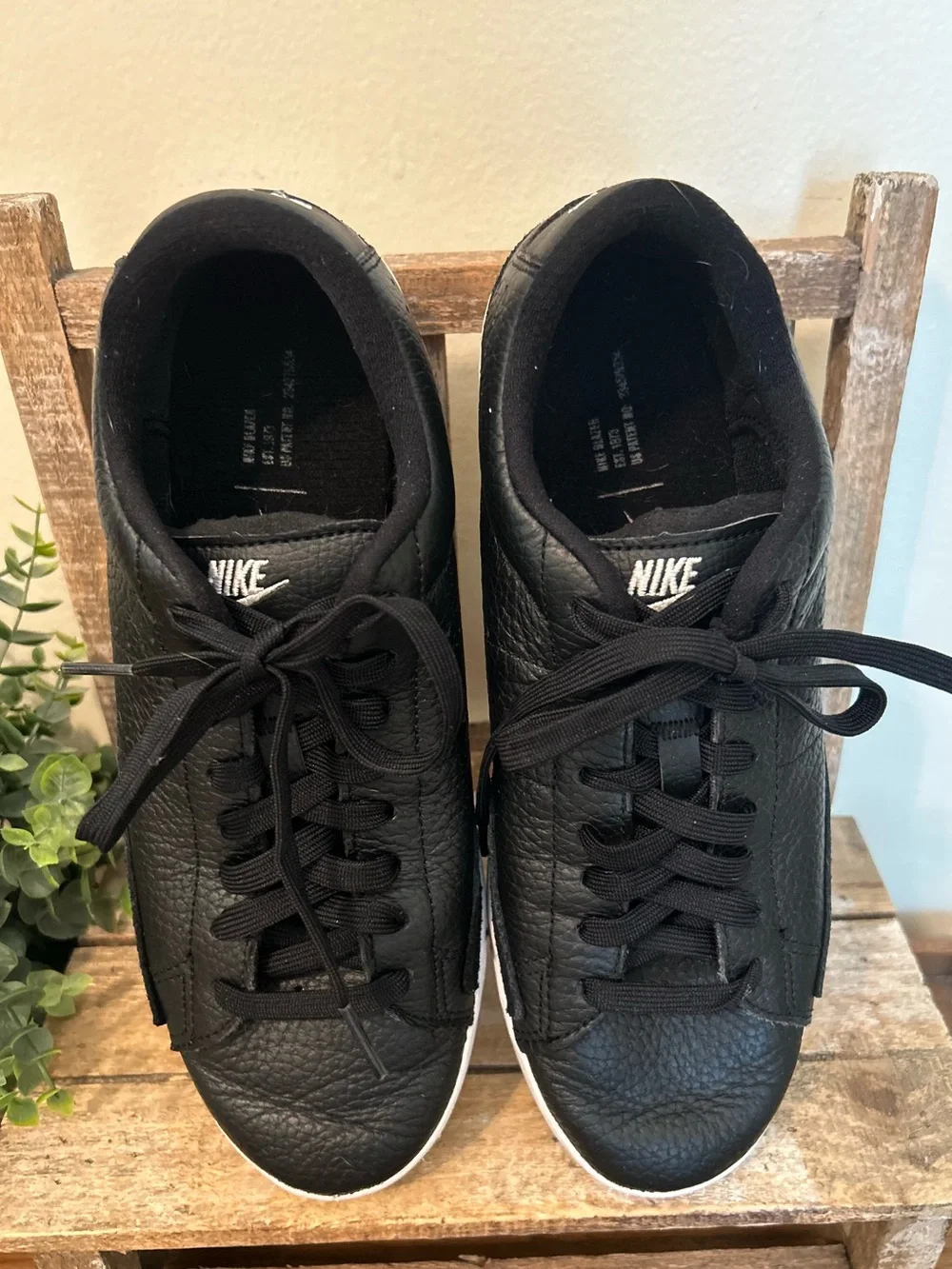 Nike Blazer Low X Black Leather Sneakers DA2045-001 Mens Size 7